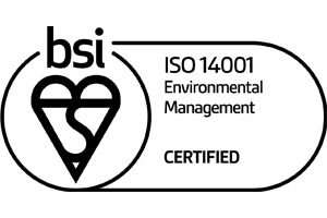 A black and white image of an iso 1 4 0 0 1 certified logo.